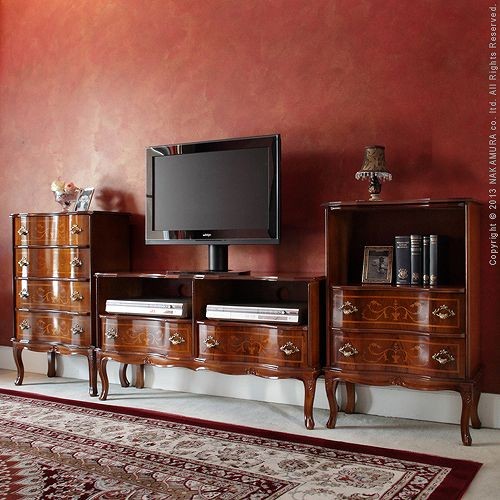 輝い ヴェローナクラシック 猫脚テレビボード 幅110cm イタリア 家具