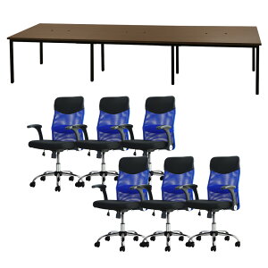 �y�@�l����z �t���[�A�h���X�f�X�N �Z�b�g 6�l�p ��3600mm �I�t�B�X�`�F�A �~�h���o�b�N ���I ��c�e�[�u�� �I�t�B�X�f�X�N ���[�N�e�[�u�� GFA-3612H-S6