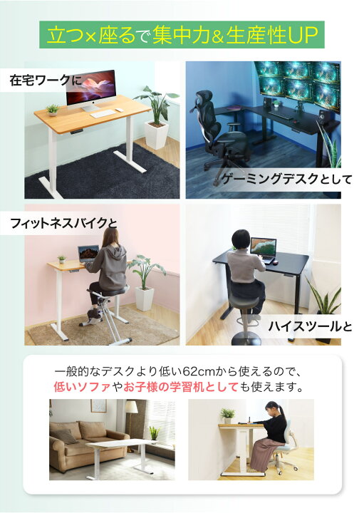 楽天市場】昇降デスク 電動 デスク スタンディングデスク オフィス 