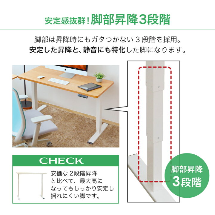 楽天市場】昇降デスク 電動 デスク スタンディングデスク オフィス 