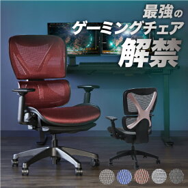 ゲーミングチェア メッシュ パソコンチェア デスクチェア おしゃれ オフィスチェア リクライニング 椅子 オットマン 高級 腰痛 ランバーサポート イス DX-1-BKG