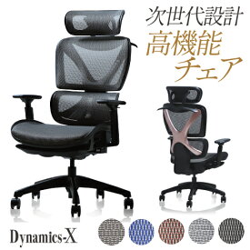 【最大1万円クーポン5/9~16】 【法人送料無料】ワークチェア オフィスチェア 疲れにくい デスクチェア メッシュ おしゃれ リクライニング ロッキング ヘッドレスト 椅子 ダイナミクスX DX-1HR-BK