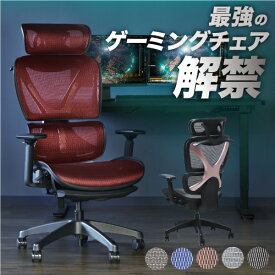 ゲーミングチェア メッシュ パソコンチェア デスクチェア おしゃれ オフィスチェア リクライニング 椅子 オットマン 腰痛 ランバーサポート イス DX-1HR-BKG