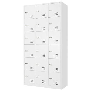 【P5倍10/30 13-15時&最大1万円クーポン10/30】 【倉庫受取限定】 ロッカー 18人用 3列6段 スチールロッカー ダイヤル錠 かぎ付き 更衣ロッカー スチール製 ホワイト ブラック 収納 シューズロッカ