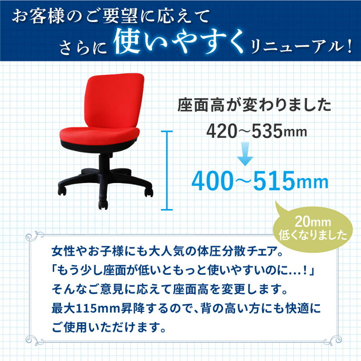 楽天市場】【最大1万円ｸｰﾎﾟﾝ4/24-27】 オフィスチェア 肘なし デスク 