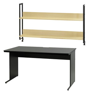 【法人限定】 オフィスデスク 机上ラック セット 幅1400×奥行700×高さ700mm ワークデスク パソコンデスク PCデスク 平机 机 モニター台 木製 WDH-1470-KR2-140