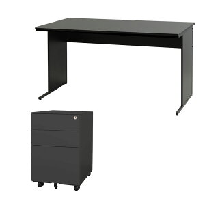【法人限定】 オフィスデスク デスクワゴン セット 幅1400×奥行700×高さ700mm ワークデスク パソコンデスク 平机 机 ワゴン 袖机 3段 収納 WDH-1470-EFG2-S3
