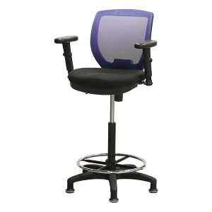 【倉庫受取限定】カウンターチェア 背もたれ付き キャスター付き 固定脚 可動肘 ハイチェア オフィスチェア ワークチェア デスクチェア 昇降式 CRH-1MAFL-SO