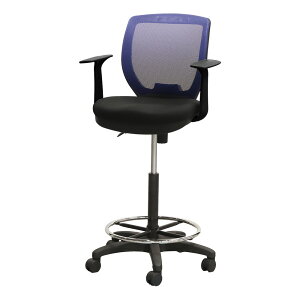 【P5倍10/30 13-15時&最大1万円クーポン10/30】 【新商品セール!10/30まで】 カウンターチェア 背もたれ付き キャスター付き T字肘 ハイチェア オフィスチェア ワークチェア 昇降式 メッシュ オフ