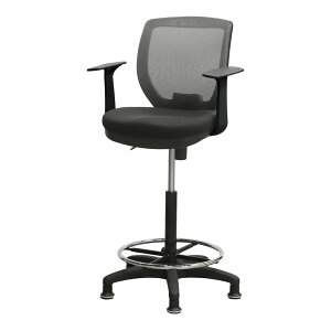 【P5倍10/30 13-15時&最大1万円クーポン10/30】 【新商品セール!10/30まで】 カウンターチェア 背もたれ付き キャスター付き 固定脚 T字肘 ハイチェア オフィスチェア ワークチェア 昇降式 メッシ
