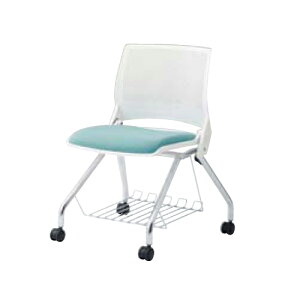 【P5倍10/25 13-15時&最大1万円クーポン10/24-27】 スタッキングチェア キャスター付き 送料無料 シンプル カラフル イス オフィスチェア ミーティングチェア 布製 棚付き 荷物置き ファブリック 9