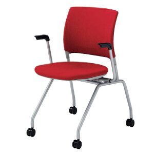 【P5倍10/25 13-15時&最大1万円クーポン10/24-27】 スタッキングチェア 肘付き キャスター付き 送料無料 布製 ファブリック ミーティングチェア デスクチェア パソコンチェア オフィスチェア 椅子