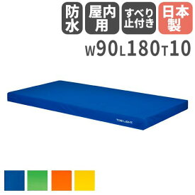 【法人限定】屋内用カラーマット10 幅90×長さ180×厚さ10cm 青 緑 オレンジ 黄 半硬質ウレタン仕様 安全マット 体育用品 トーエイライト G1809 G-1809