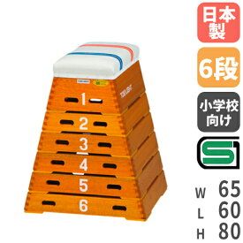 【法人限定】 跳び箱 小学校向け コンパクト 6段タイプ 跳箱 とび箱 体育用品 体育 体操教室 運動施設 跳び箱ST6段(上部ライン有) トーエイライト T2567 T-2567