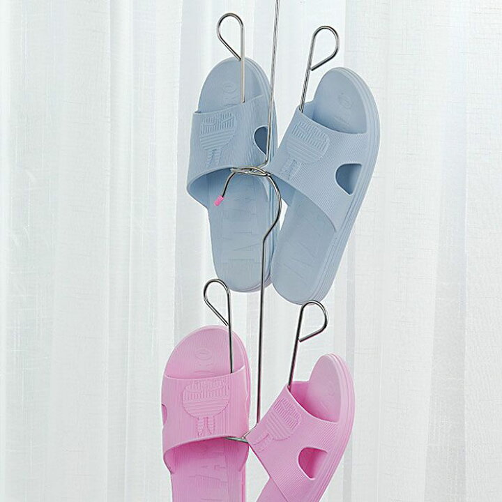 シューズハンガー | 洗濯物ハンガー 通販 | ホームセンターのカインズ 靴ハンガー シューズハンガー クリエイティブバルコニー乾燥靴ラック吊り下げ靴乾燥ラック 滑り止め 省スペース (色 : ピンク, S