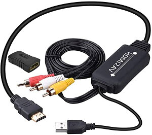HDMI to RCAϊP[u HDMI to AVRo[^fW^ 3RCA AV ϊP[u TV HDTV Xbox PC DVD Blu-ray Player PAL NTSCe ...