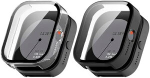 [2�F�Z�b�g] NOTHING WATCH PRO �P�[�X �ی�J�o�[ �K���X�t�C���� ��̌^�P�[�X �ی�t�B���� PC�f�� + �����K���X �����ȒP �ϏՌ� �����ߗ� �w��h�~ ���h�~ cmf by NOTHING WATCH PRO �J�o�[ �u���b�N+