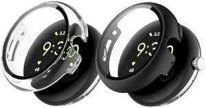 Google Pixel Watch 3 45mm P[X یP[X KXtC ̌^P[X 2Zbg یtB PCf + KX ȒP ϏՌ ߗ wh~ h~ Google Pixel Watch 3 45mm Jo[ ub