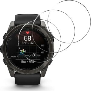 GARMIN Fenix 8 Sapphire AMOLED (43mm) �t�B���� �ی�t�B���� [3�Z�b�g] �K�[�~�� Fenix 8 Sapphire AMOLED (43mm) �K���X�t�B���� �d�x9H ��t�ȒP �C�菝�h�~ �������� �����ߗ� �N���A
