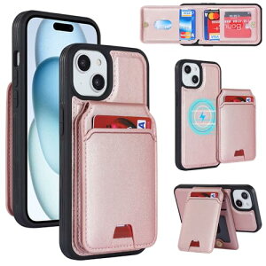 iPhone 15 ケース 手帳型 手帳型ケース 分離型 手帳型ケース MageSafe スマホケース 財布型 カバー MageSafe wallet 両用 2way 内蔵マグネット 横置 耐衝撃 軽量 薄型 ピンク 送料無料