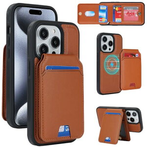 iPhone 15 Pro ケース 手帳型 手帳型ケース 分離型 手帳型ケース MageSafe スマホケース 財布型 カバー MageSafe wallet 両用 2way 内蔵マグネット 横置 耐衝撃 軽量 薄型 ライトブラウン 送料無料