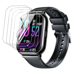 koolep �X�}�[�g�E�H�b�` 1.9�C���` �t�B���� ���� 0.3mm TPU �����ߗ� ���˒ጸ ��t�ȒP �ώw�� ������ �Ռ��z�� �S�ʕی� koolep 1.9�C���` �ی�t�B����[4���Z�b�g] ��������