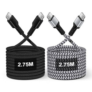 Type C �P�[�u�� �[�d�P�[�u�� PD30W �}���[�d pd CtoC�P�[�u�� �ϋv������ �f�[�^�]�� iPhone16se / 16 / 15 / iPad Pro / MacBook / Android�Ή� 2�{*2.75m ��������