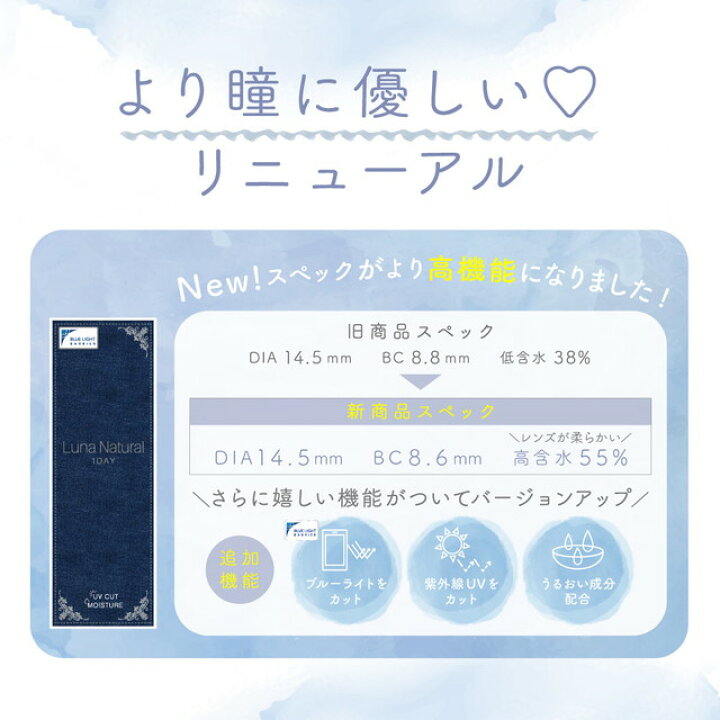 楽天市場】カラコン ワンデー 度あり ルナ ナチュラル ワンデー 【1箱 