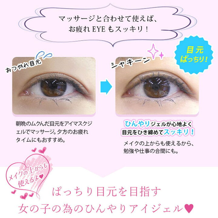 楽天市場 メール便送料無料 アイマスクジェル Parts Beauty Eye Mask Gelアイジェル マッサージジェル 目元スッキリ 目元すっきり 涼感ジェル ひんやり ひきしめ 絵子猫 エコネコ Econeco 目元リフレッシュ コスメ コンタクトショップ ルーク