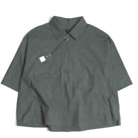 bukht ブフト 19SS 日本製 HALF ZIP PULL OVER SHIRTS - GLEN CHECK FAB グレンチェックハーフジッププルオーバーシャツ BV-62204 2(M) グレー 五分袖 トップス【新古品】【中古】【bukht】