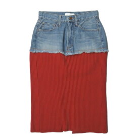 PHEENY フィーニー 18AW 日本製 DENIM×RIB KNIT SKIRT(RED) デニム x リブニットスカート PA18-SK04 2 レッド ドッキング ボトムス【新古品】【中古】【PHEENY】