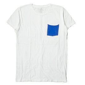 SANDINISTA サンディニスタ 日本製 Color Pocket C/N Tee カラーポケットクルーネックTシャツ S15-12-TP M ホワイト/ブルー 半袖 トップス【中古】【SANDINISTA】