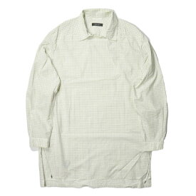 PORTVEL ポートヴェル 20SS 日本製 PULLOVER SHIRT シャーリングチェックロングプルオーバーシャツ 510306 3 ベージュ 長袖 ドローストリング トップス【中古】【PORTVEL】