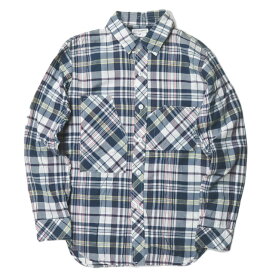 Engineered Garments エンジニアードガーメンツ アメリカ製 Miner Shirt - Madras Plaid マドラスチェック マイナーシャツ XS ネイビー 長袖 ワーク トップス【中古】【Engineered Garments】