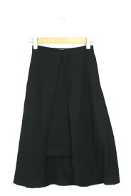 CLANE クラネ WOOL TRAPEZE SKIRT ウールトラペーズスカート 309056 34 ブラック 台形 レイヤード ボトムス【中古】【CLANE】