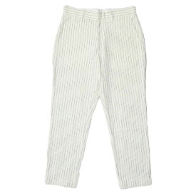 VAINL ARCHIVE ヴァイナルアーカイブ 日本製 LEO-PANTS コットンリネン ピンストライプテーパードパンツ 2215-010 S WHITE STRIPE ボトムス【中古】【VAINL ARCHIVE】