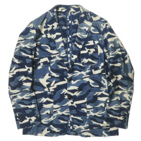 SOPHNET. ソフネット 日本製 INDIGO CAMOUFLAGE 2 BUTTON JACKET インディゴカモフラージュ2Bジャケット SOPH-160041 S ブルー テーラード アンコン アウター【中古】【SOPHNET.】