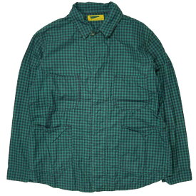 HURRAY HURRAY フレイフレイ フレーフレー 日本製 カバーオールシャツ H1512 1 グリーン 長袖 ギンガムチェック トップス【中古】【HURRAY HURRAY】