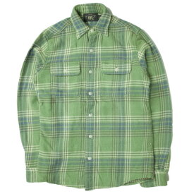 RRL ダブルアールエル L/S FLANNEL PLAID WORK SHIRTS コットンフランネル チェックワークシャツ XS グリーン Double RL 長袖 トップス【中古】【RRL】