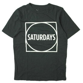 SATURDAYS SURF NYC サタデーズサーフニューヨーク CIRCLE SQUARE TEE サークルスクエア ロゴプリントクルーネックTシャツ BBM2411 S ブラック 半袖 トップス【中古】【SATURDAYS SURF NYC】