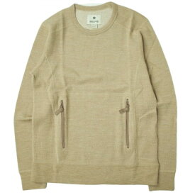 snow peak スノーピーク 日本製 D/F Wool Knit Pullover ウールニットプルオーバー SW-15AU301 XS(JPN) Beige セーター クルーネック ダブルフェイス トップス【新古品】【中古】【snow peak】