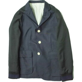 MARKAWARE マーカウェア 日本製 SPORTS JACKET モヘアフレスコ スポーツジャケット A14A-03JK01C 1 NAVY/BLACK 切り替え 3B テーラード アウター【中古】【MARKAWARE】