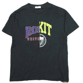 ROKIT ロキット 19AW DROPOUT T-SHIRT スプリットグラフィックTシャツ L ブラック 半袖 トップス【中古】【ROKIT】