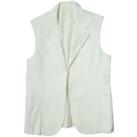 CLASS クラス 日本製 PILE SLEEVELESS JACKET パイルスリーブレスジャケット CBES39UNI 3 ホワイト テーラード ベスト アウター【中古】【CLASS】