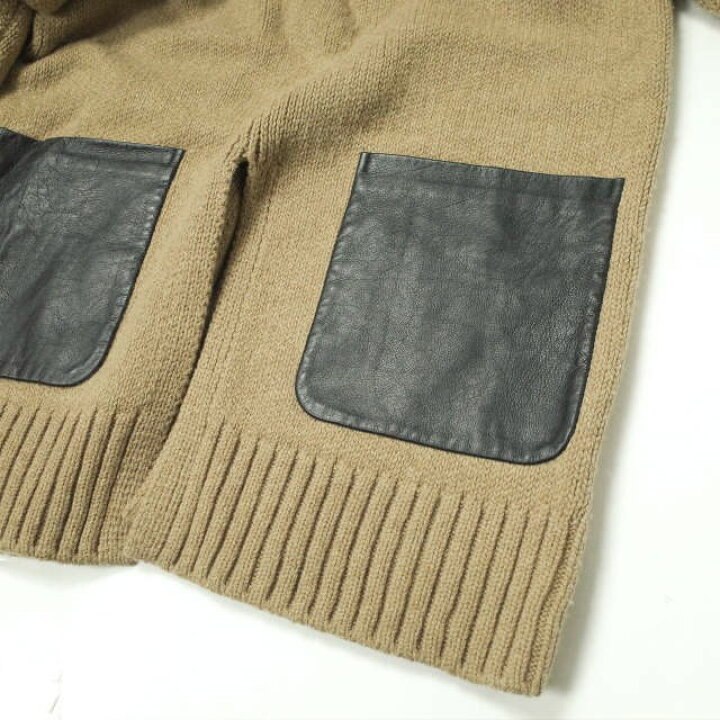 楽天市場】CINOH チノ 18AW V Neck Leather Pocket Knit Vネックレザー 