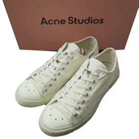 Acne Studios アクネストゥディオズ 22SS Distressed Lace-up Canvas Sneakers ダメージ加工キャンバスローカットスニーカー FN-MN-SHOE000136 40(25cm) OFF WHITE スニーカー シューズ【中古】【Acne Studios】