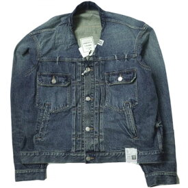 MAISON MIHARA YASUHIRO x ROYAL FLASH メゾン ミハラヤスヒロ ロイヤルフラッシュ 23SS 別注 日本製 NO COLLAR DENIM JACKET 2nd TYPE リメイクデニムジャケット J10BL021 48 Indigo Gジャン ノーカラー オーバーサイズ アウター【新古品】【中古】【MIHARA YASUHIRO】