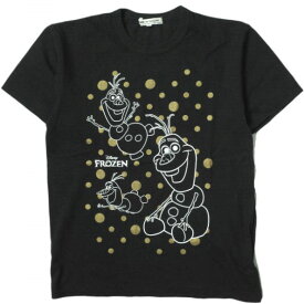 COMME des GARCONS x Disney コムデギャルソン ディズニー 別注 日本製 14AW アナと雪の女王 プリントTシャツ ON-T002 S ブラック 半袖 オラフ ドット トップス【中古】【COMME des GARCONS × Disney】