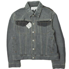 LOEWE ロエベ 22AW イタリア製 FADED DENIM JACKET フェードデニムジャケット H526Y50X008 48 BLACK Gジャン 3rd アウター【中古】【LOEWE】