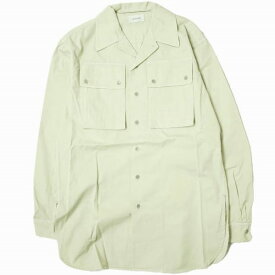 LEMAIRE ルメール 22SS MILITARY SHIRT オープンカラー ミリタリーシャツ M221 SH190 LF699 46 OVERCAST GREY 長袖 開襟 コットンギャバジン トップス【新古品】【中古】【LEMAIRE】